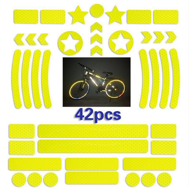 Spoke Reflector Set - 42 Pz/set Autoadesivi Adesivi Riflettenti Mozzo