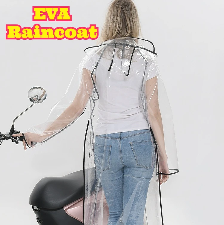 Waterproof Cycling Commute - Impermeabile Lungo Trasparente in EVA con